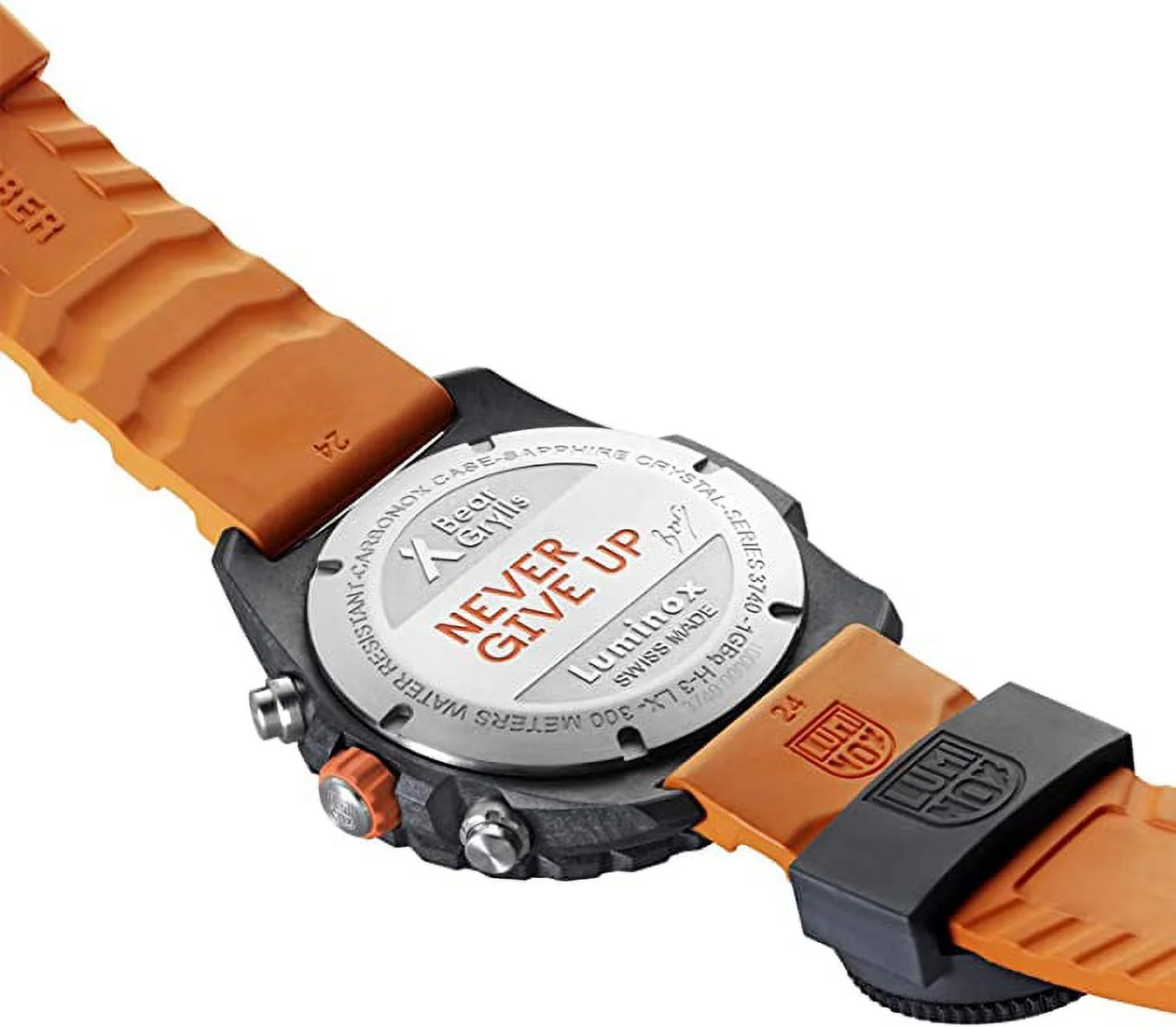 Luminox Bear Grylls Mens Watch Survival Master Series - 3749: 45mm Black/Orange Stainless Steel Swiss Made 300 M Water Resistance