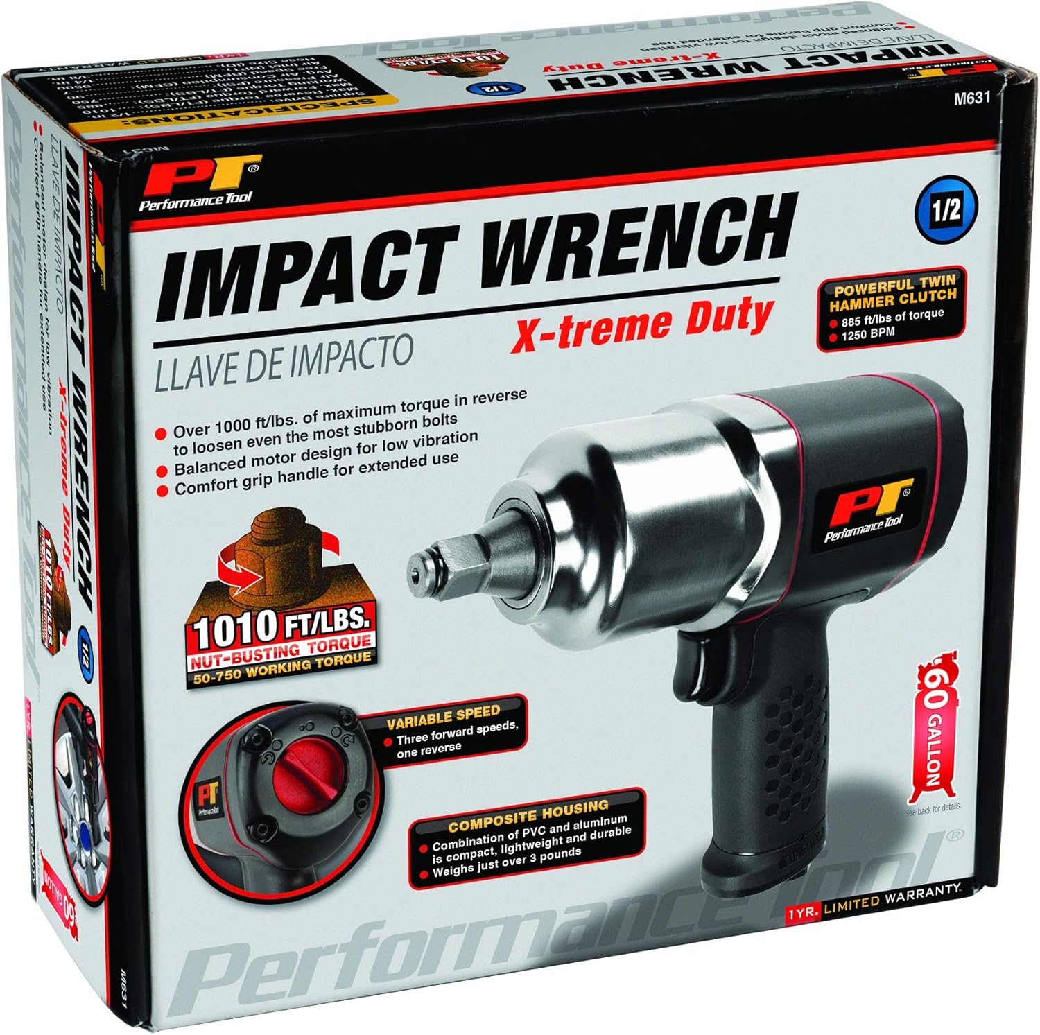 Performance Tool M624 1/2-Inch Composite Impact Wrench