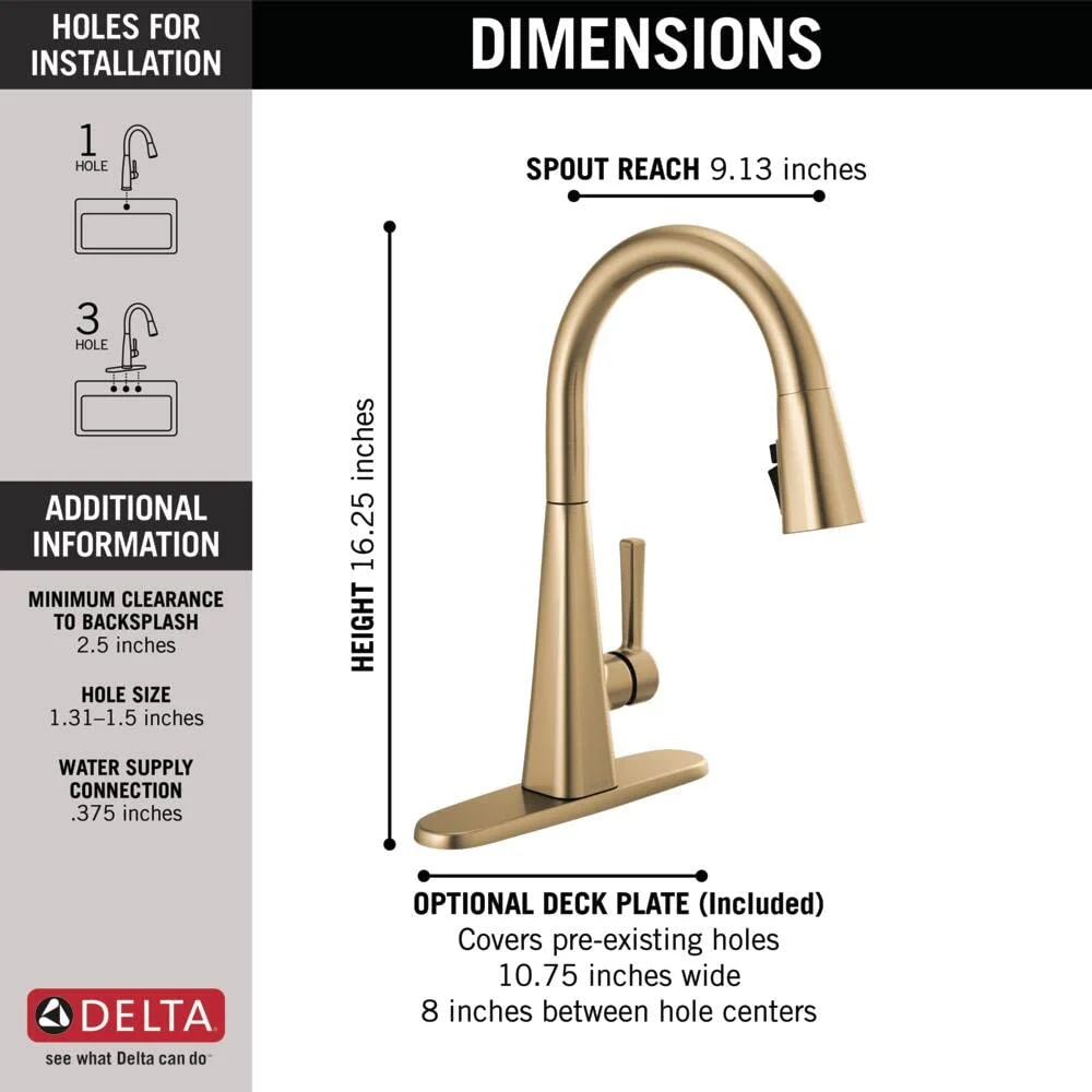 Delta 19802Z-Dst Lenta Single-Handle Pull-Down Kitchen Faucet - Bronze