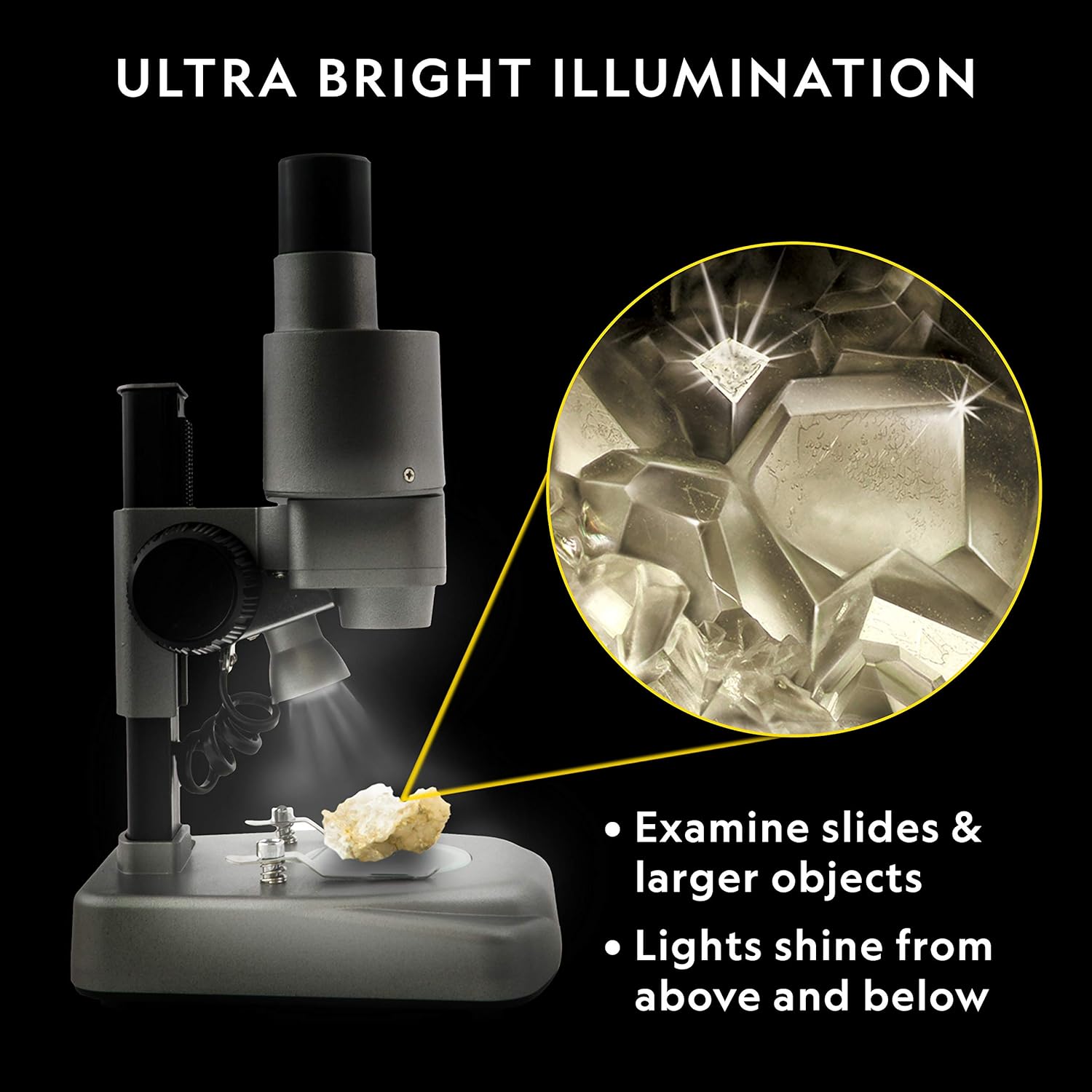 NATIONAL GEOGRAPHIC Microscope Science Kit - Dual LED Microscope for Kids, Ultra Bright 20x & 50x Magnification, 35 Microscope Slides and Covers, Most Complete Microscope Kit for Kids 8-12