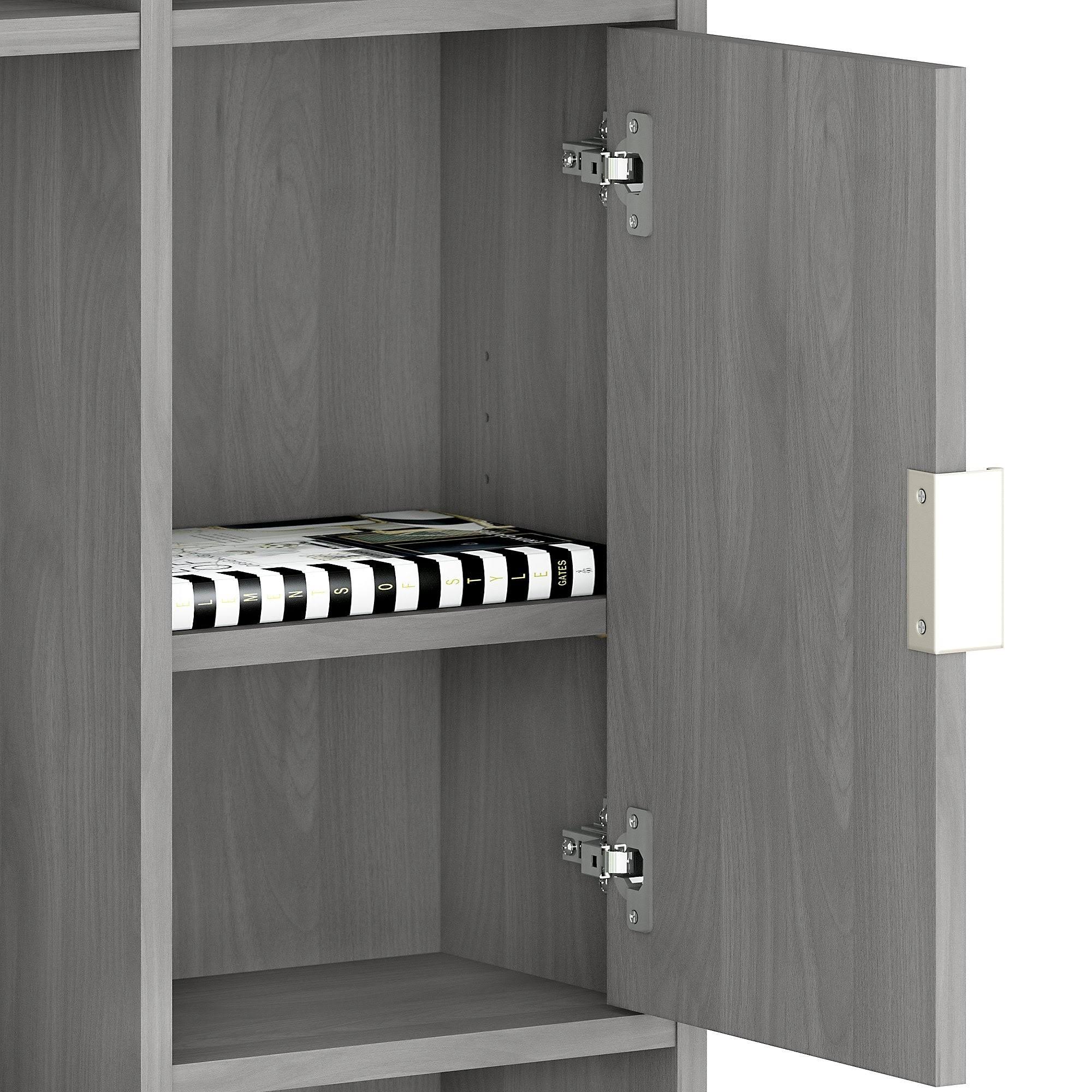 kathy ireland Home Madison Avenue - Desk - with hutch - L-shaped - modern gray