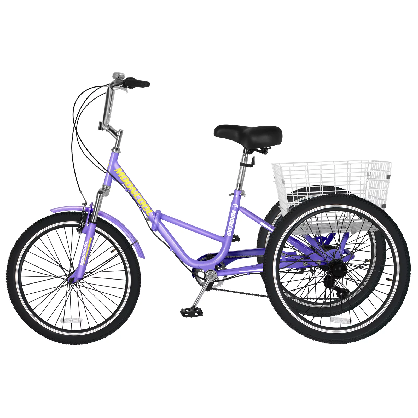LILYPELLE 24 Adult Tricycle 7 Speed, Three Wheel Bikes for Adults 400lbs,Low-Step Through Trike Cruiser for Exercise Shopping Outdoor Activities,Cyan