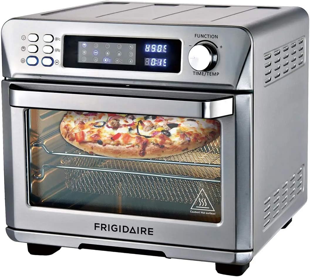 Frigidaire EAFO111-SS Air Fryer Oven, Digital, 26 Quart 10-in-1 Countertop Toaster Oven & Air Fryer Combo - Grill, Rotisserie, Dehydrator, Pizza Oven, & More, Stainless Steel,Silver