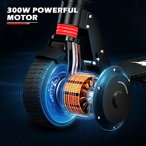MoNiBloom E-Scooter Electric Kick Scooter w/LED Display and Bluetooth APP, Portable Folding Commuting Scooter for Adults & Teens