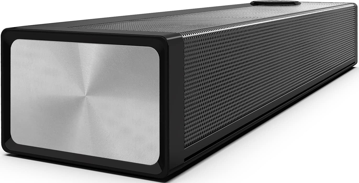Sound Bars for TV, 16" Small Soundbar with Built-in DSP, 3 EQ Mode TV Sound Bar with Wireless Bluetooth, HDMI/Opt/AUX/USB Connection, Mini Sound Bar Speaker for PC, Gaming, Projectors Pack of 2