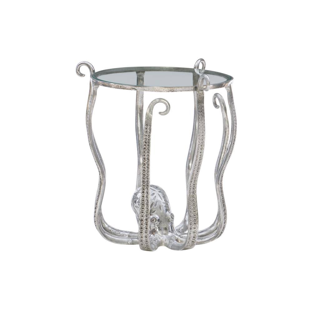 Powell Company Olivia Silver Metal and Glass Octopus Table