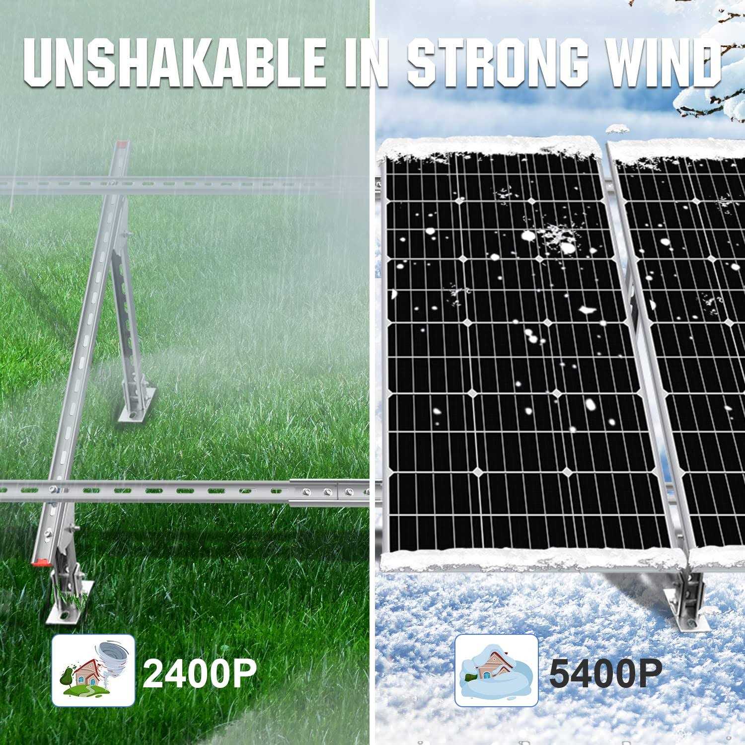 Eco-Worthy Solar Panel Mounting Brackets for 1-4 Pcs Of Solar Panels - Shop Hardware Tools Online Store