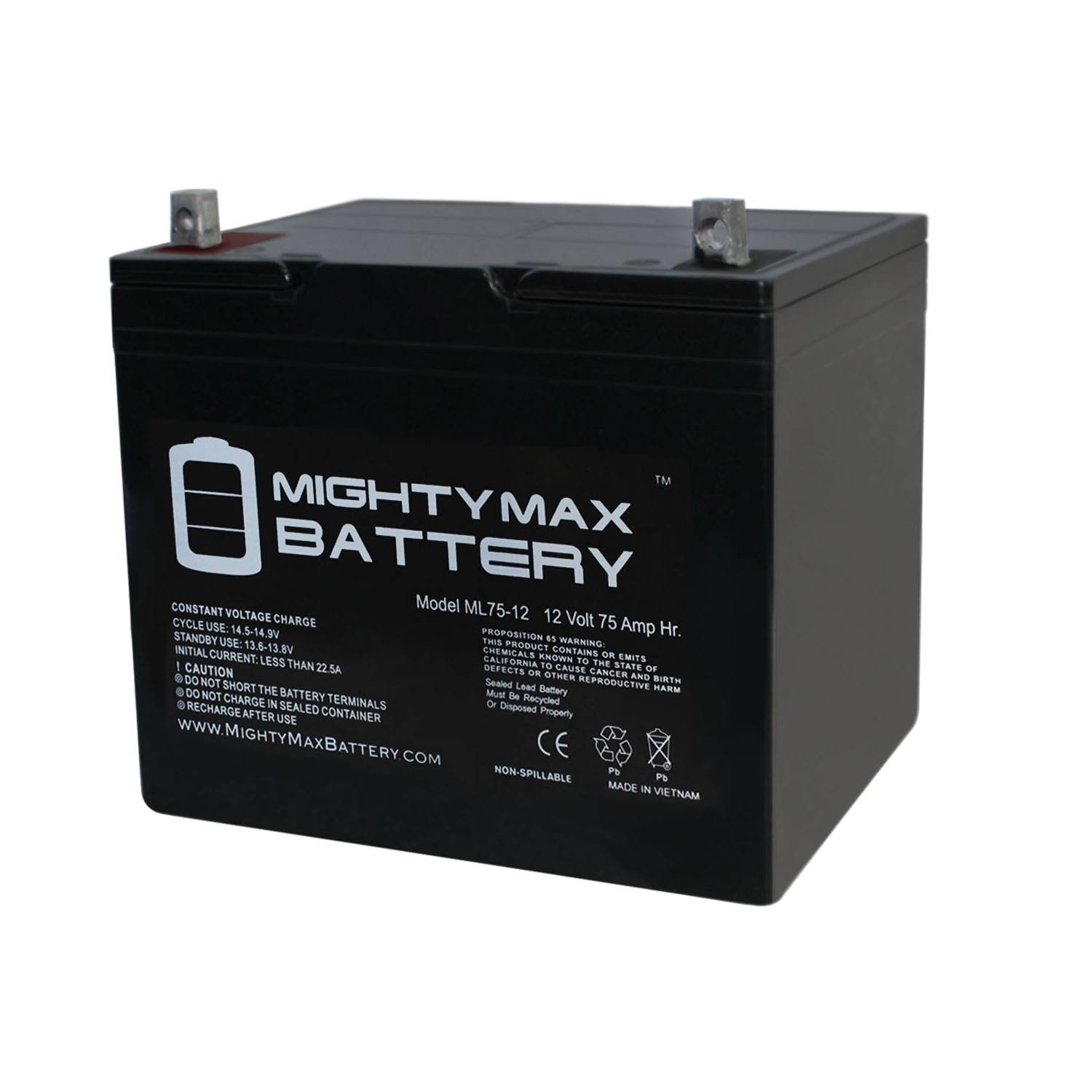 Mighty Max Battery - 12V 75Ah Battery Replacement for Pride Mobility Jazzy 1450 - ML75-1219845856830