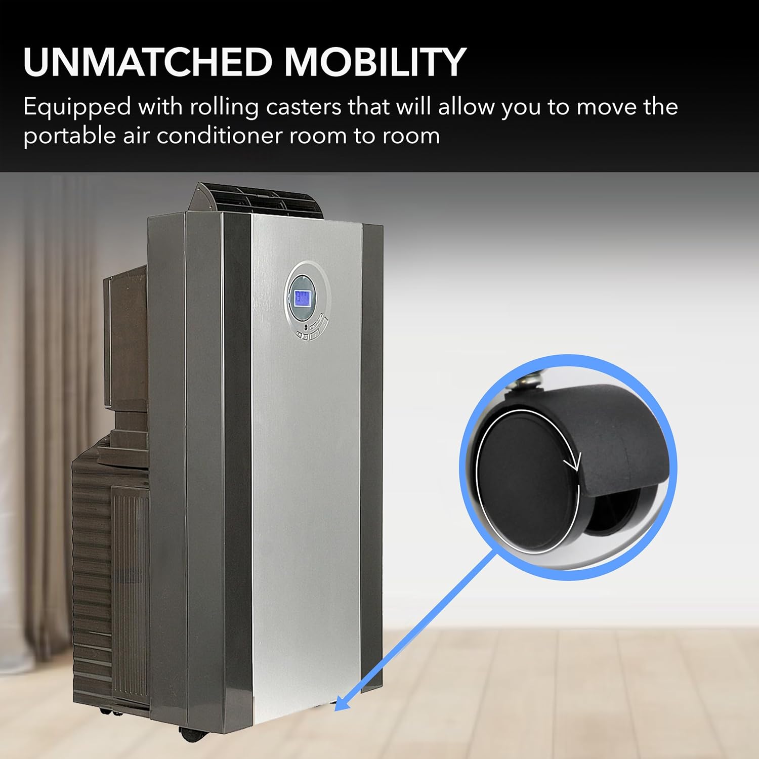 Whynter ARC-143MX 14,000 BTU (9,456.1 BTU SACC) Dual Hose Cooling Portable Air Conditioner, Dehumidifier, and Fan with 3M Filter Storage Bag, up to 500 sq ft in Platinum/Black