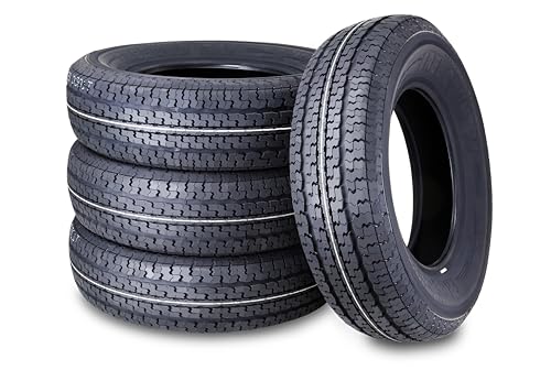 set of 2 Heavy Duty Trailer Tires ST205/75R15 205 75 15 10-Ply Load Range E Steel Belted Radial w/Scuff Guard