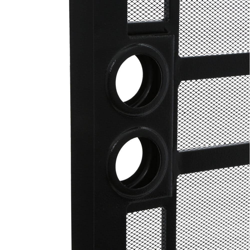 Unique Home Designs 36 in. x 80 in. Arcada Black Surface Mount Outswing Steel Security Door with Expanded Metal Screen IDR064003