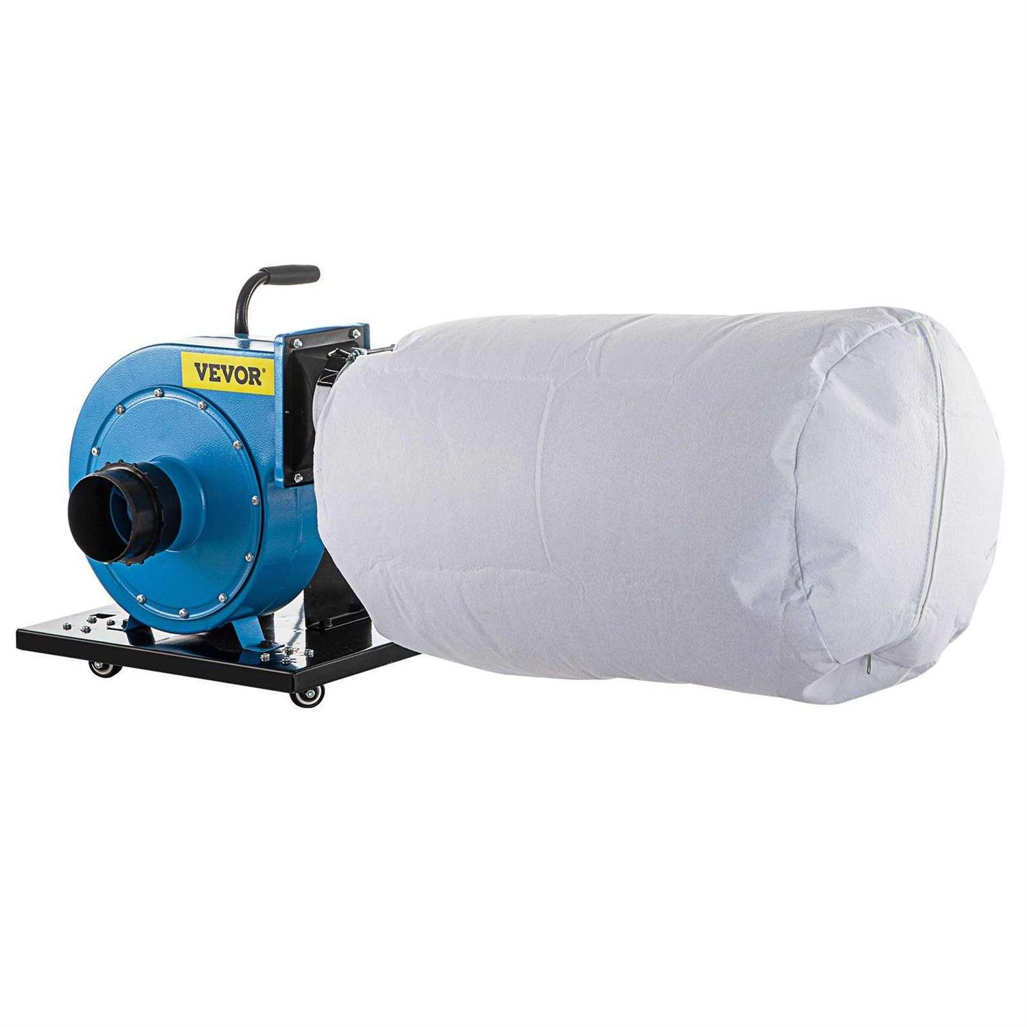 VEVOR 1HP Dust Collector 537 CFM Wheeled Jet Dust Collection Potable 15-Gallon Bag Dust Collector - Shop Hardware Tools Online Store