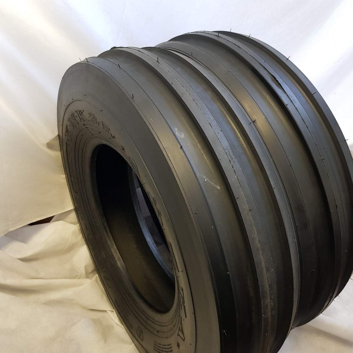 (2 TIRES + 2 TUBES) 7.50-16 KNK35, 8 PLY ROAD CREW F2 3-Rib Farm Tractor Tires 7.50x16