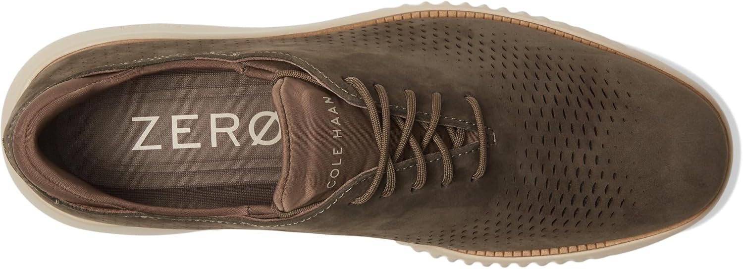 Cole Haan Men's 2.Zerogrand Laser Wing Tip Oxford Lined, Deep Olive Nubuck/Oat, 10