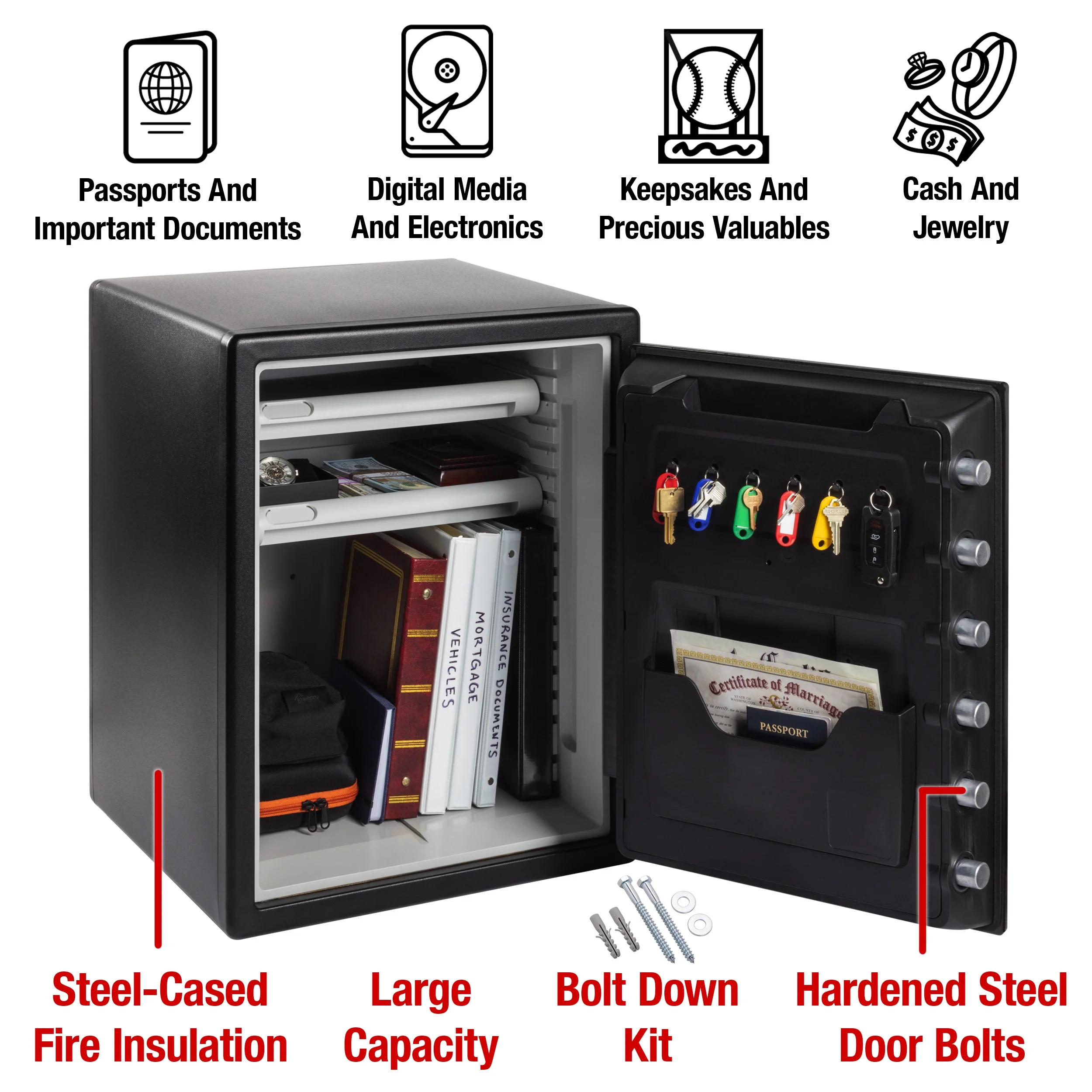 SentrySafe SFW205FWC Water and Fire-Resistant Safe with Digital Keypad Lock, 2.0 cu. ft.
