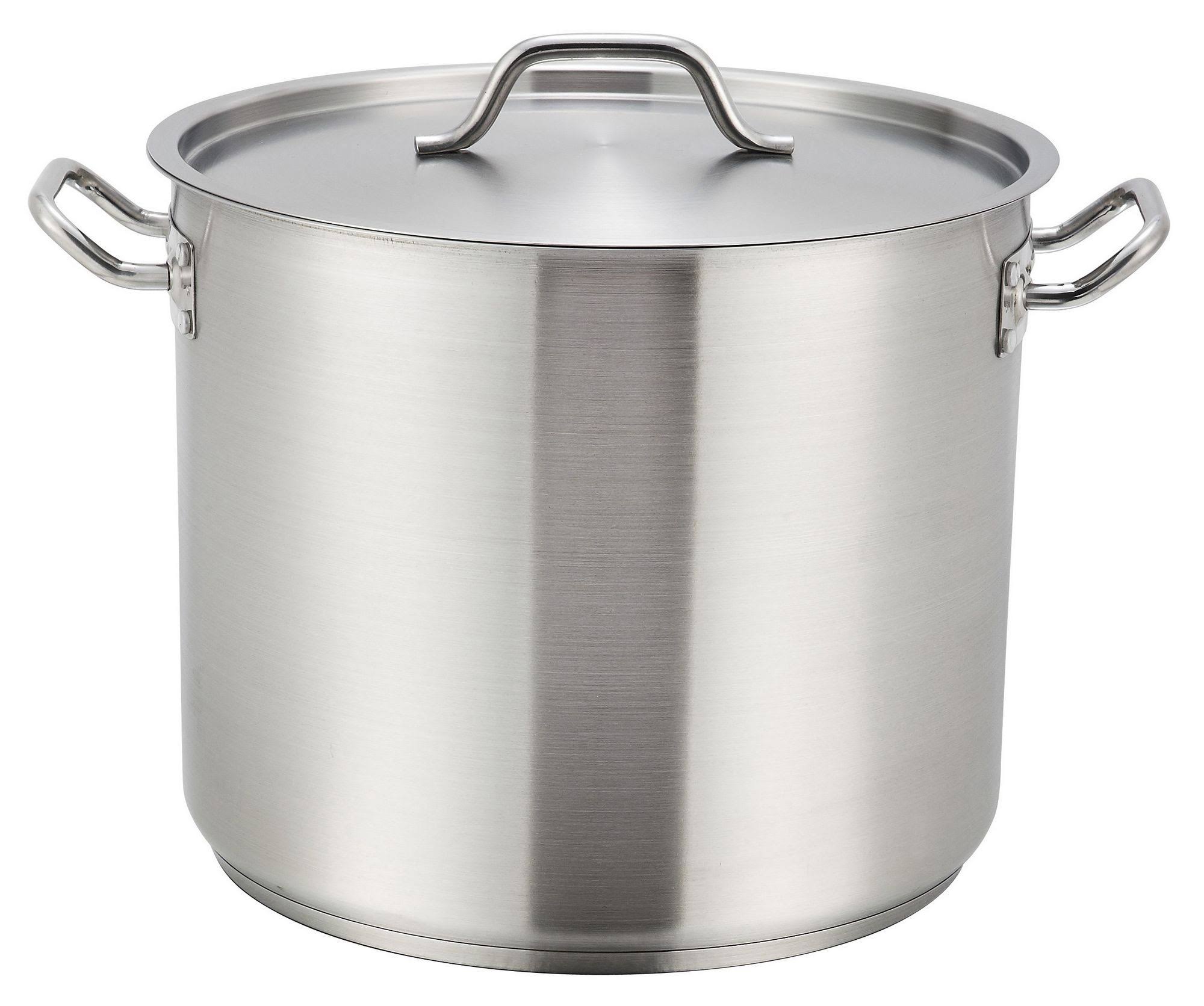 Winco SST-60 Stainless Steel Stock Pot 60 qt with Cover
