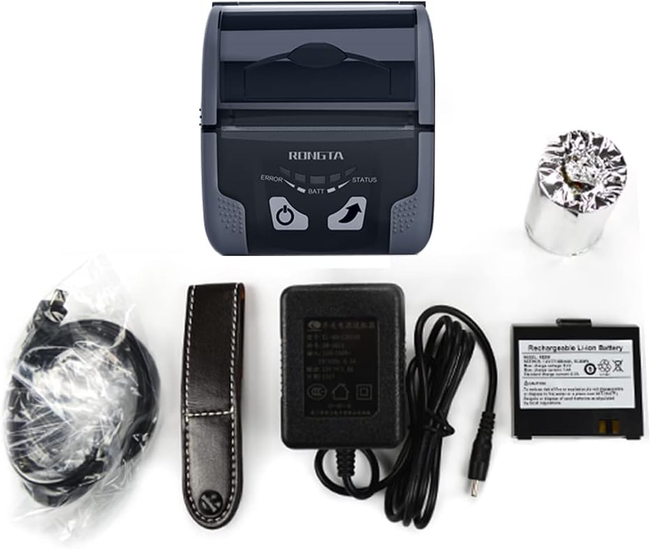 Rongta Portable Receipt Printer Mini 58mm Mobile POS Direct Thermal Printer with Bluetooth+USB, Compatible with iOS, Android, Windows, Do Not Square, RPP200 (Grey) Pack of 2