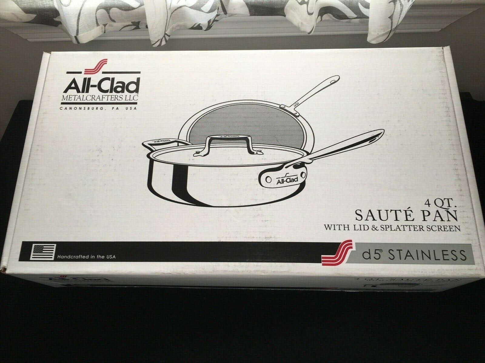 All-Clad D5 Stainless-Steel 4-Qt. Deep Saute Pan with Splatter Screen-
