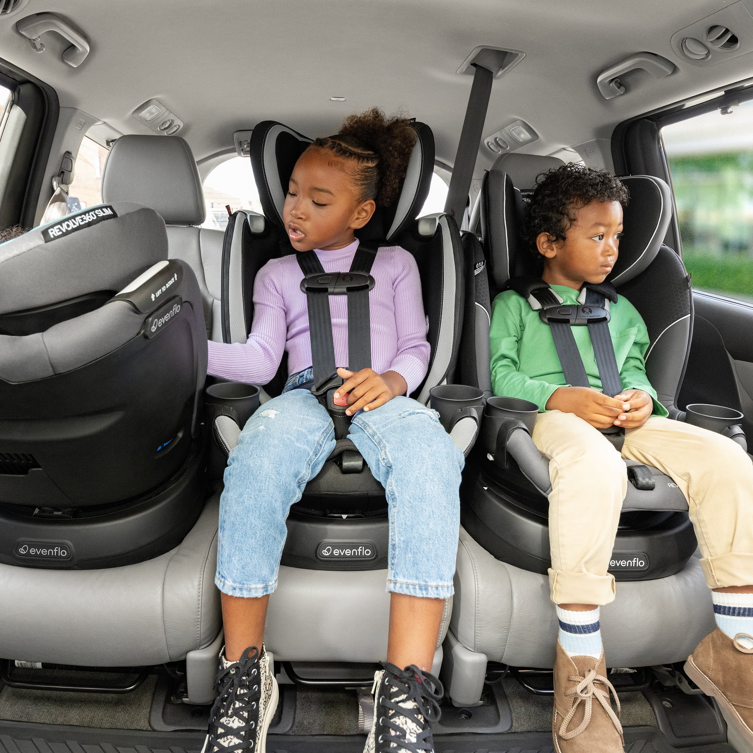 Revolve360 Slim 2-in-1 Rotational Car Seat with Quick Clean Cover (Stow Blue)