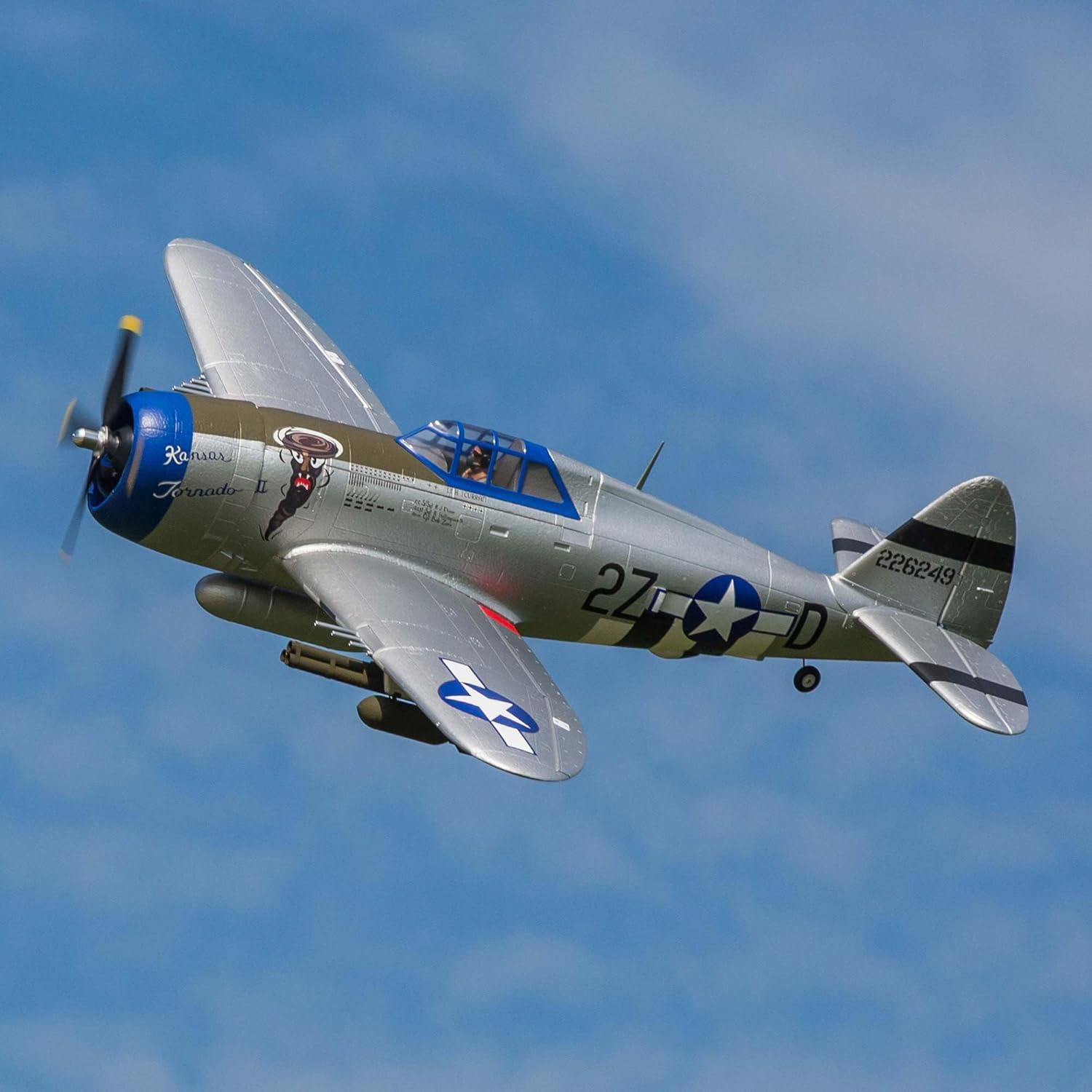 E-flite RC Airplane P-47 Razorback 1.2m BNF Basic-Transmitter Battery and Charger Not Included EFL08450 Airplanes B&F Electric