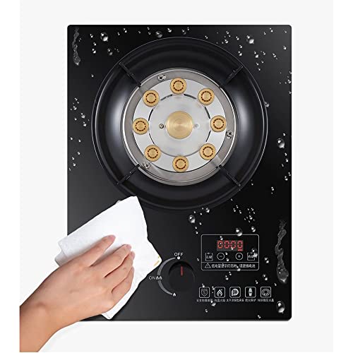 Burner Gas Cooker gas hob 5.2KW Built-in gas stove， Table-Top Cooking ，Black tempered glass is easy to clean，Portable wok gas stove for Home, Camping & Caravan Cooking [Energy Class A]