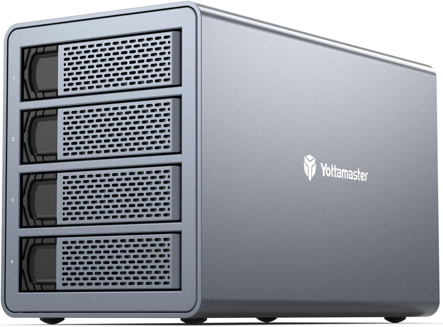 4 Bay Hard Drive Enclosure,Yottamaster Aluminum Alloy 2.5/3.5 USB3.0 to SATA3.0 External HDD SSD Storage Enclosure,Support 4 x 18 TB Capacity,Ideal for Enterprise-Class Storage Solution[FS4U3]