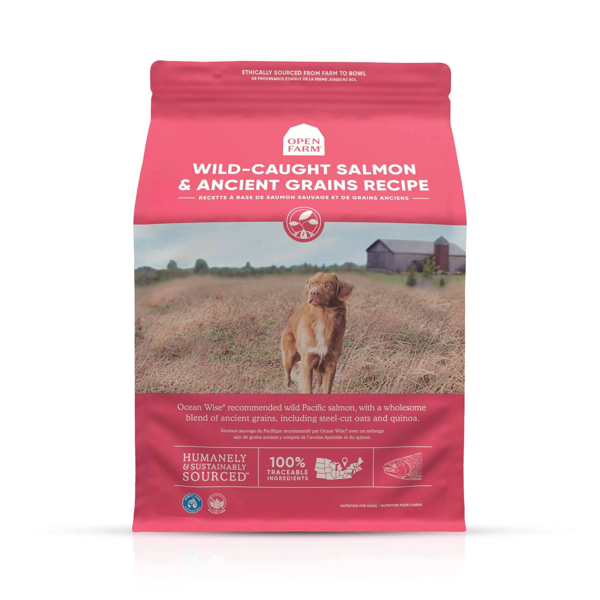 Open Farm Wild Caught Salmon u0026 Ancient Grains Dry Dog Food, 22 lbs