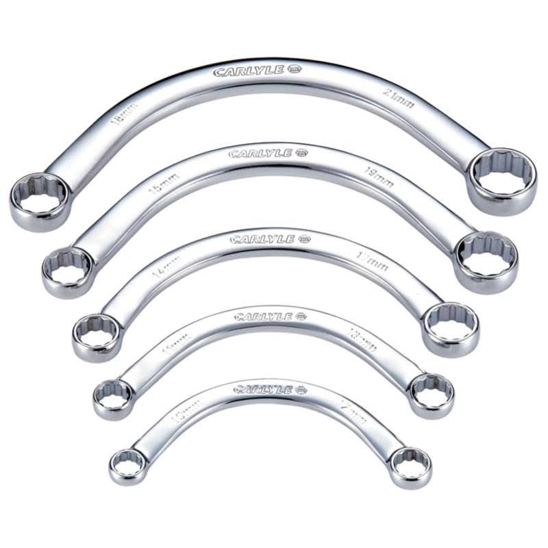 Wrench Set - Box End, 5-pc, Half Moon Metric, Carlyle HMWS5M