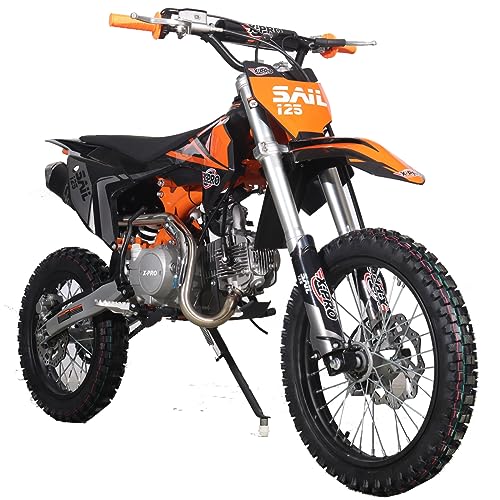 X-PRO Sail 125cc Zongshen Brand Engine Dirt Bike with 4-Speed Manual Transmission! Kick Start, Big 17"/14" Tires! (Black)
