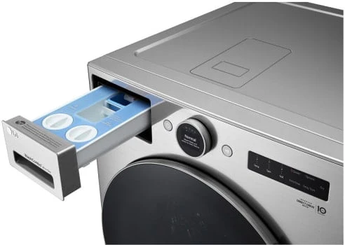 LG WM6998HBA 5 Cu. Ft. Black Steel Front Load All-In-One Washer/Dryer Combo