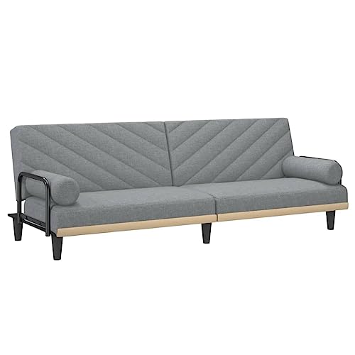 Sofa Bed with Armrests Light Gray Fabric,Versatile Convertible Sofa Bed for Comfortable Living and Overnight Stays Sofas & Couches for Living Room