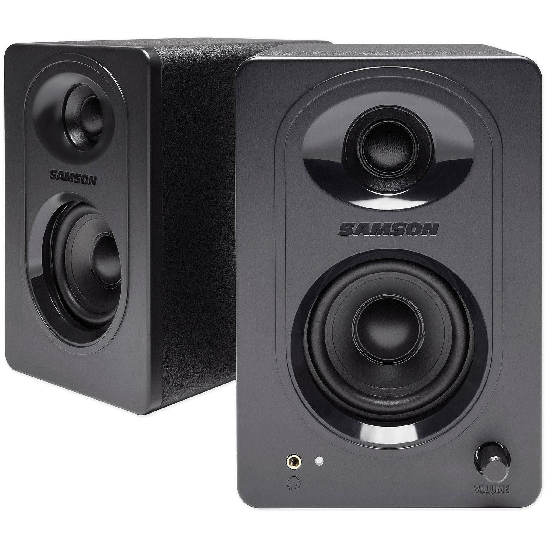(2) Samson M30 Powered Studio/Computer/Podcast Monitors Speakers+10 Subwoofer SAM30+APM10B