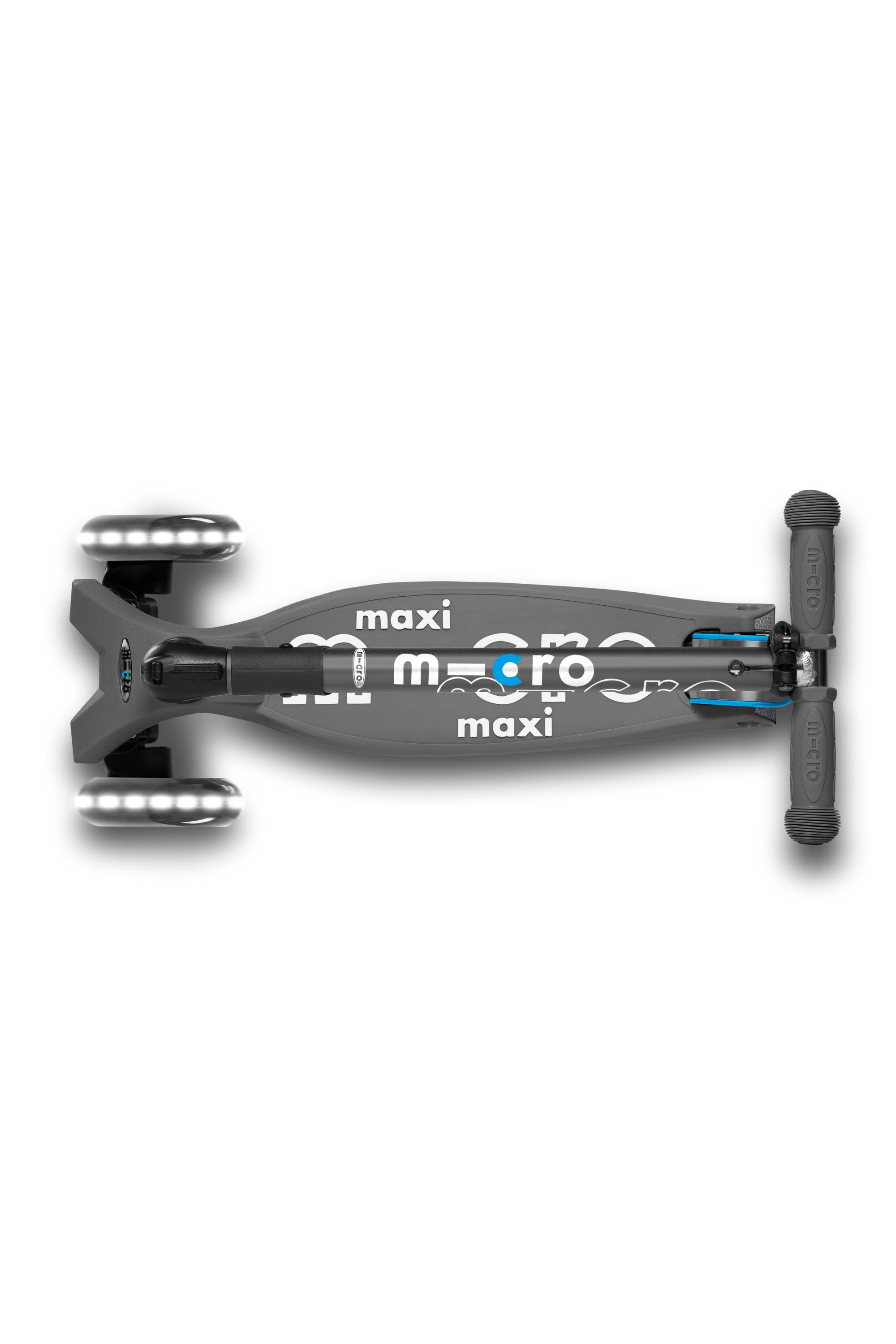 Micro Kickboard Scooter Maxi Deluxe Foldable LED Petrol Green