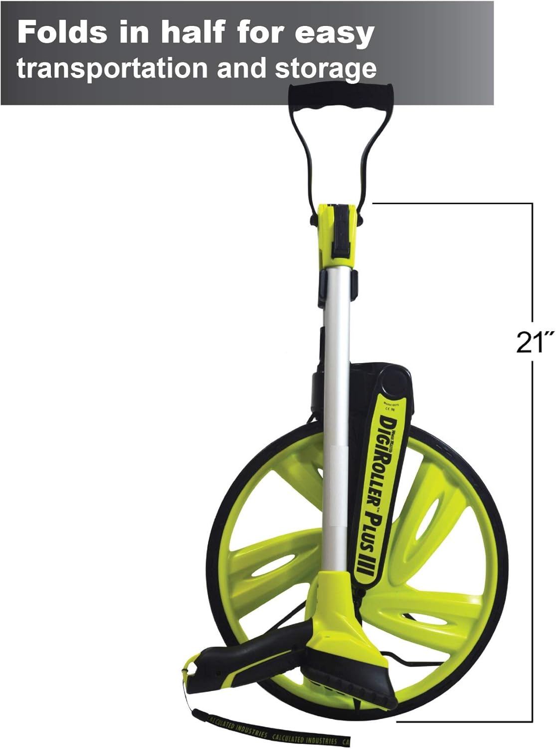Calculated Industries #6575 DigiRoller Plus III 12.5 Inch Estimators Electronic Distance Measuring Wheel with Large Backlit Digital Display; Measure in Feet, Inches, Meters, Yards; FREE Carrying Pack