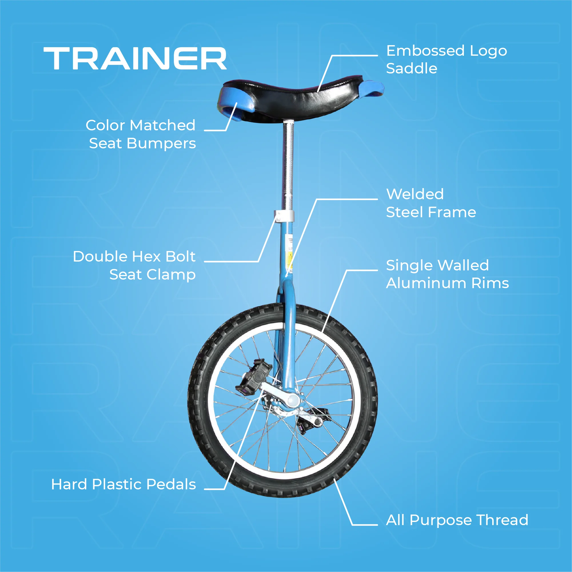 Unifly 18" Beginner Training Unicycle (Black)