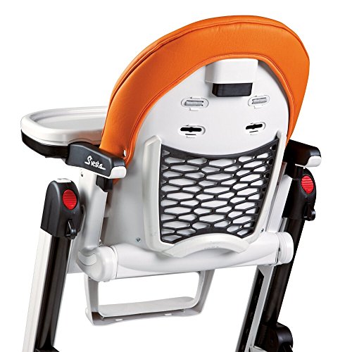 Peg Perego Siesta, Grow with Baby Folding High Chair & Recliner, Height Adjustable, Quick Clean & Easy Push Wheels for Babies & Toddlers, Made in Italy, Ambiance Brown (White)