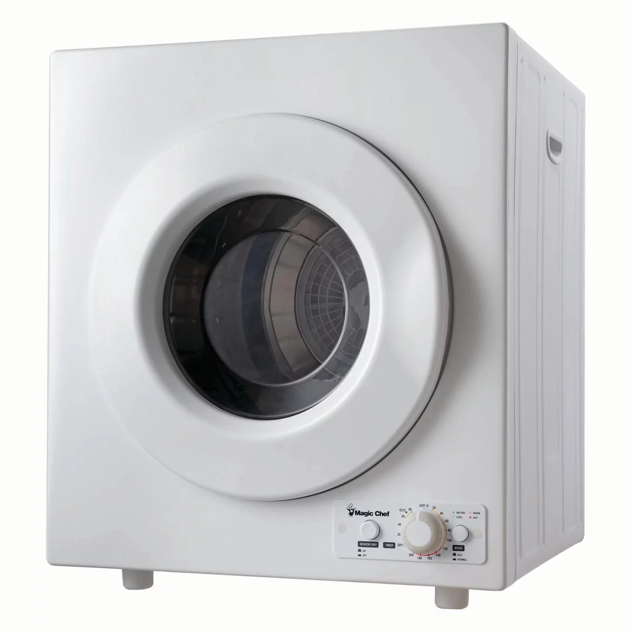 Magic Chef 3.5 Cu. ft. White Compact Electric Dryer, 23.6 in L, 27.5 in H, 21.5 in D, 49.5 lbs.