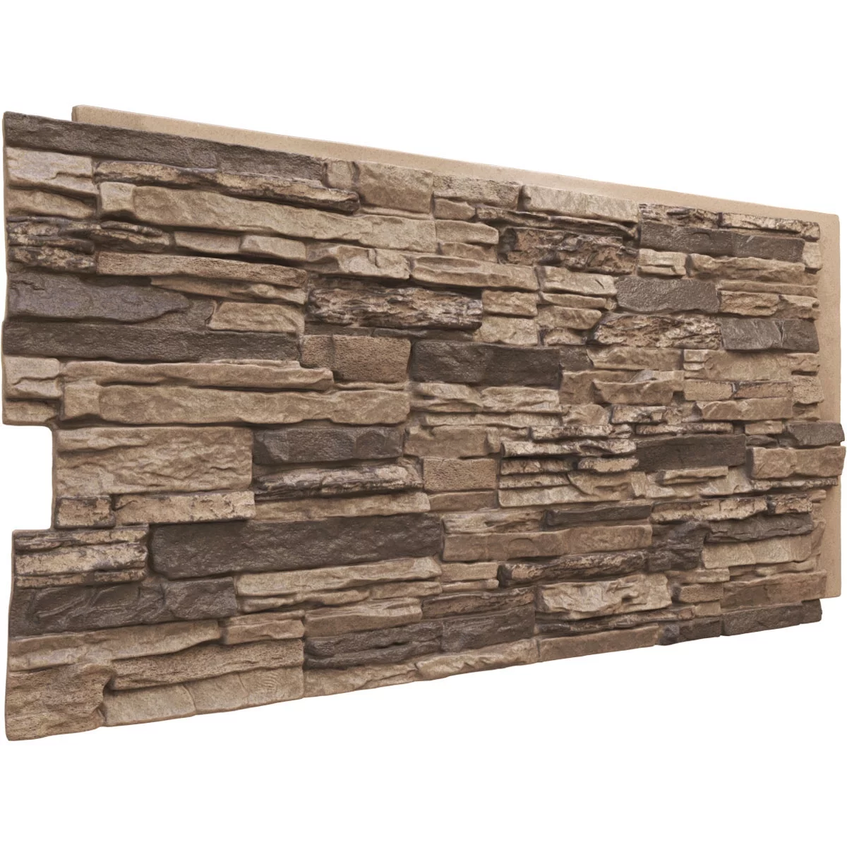 Ekena Millwork 45.75"W x 24.50"H x 1.25"D Canyon Ridge Stacked Stone, StoneWall Faux Stone Siding Panel, Smokey Ridge - Curated Treasures Market