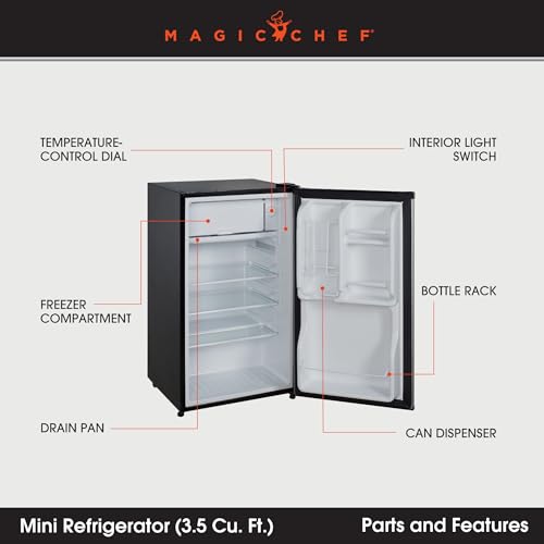 Magic Chef 3.5-Cu. Ft. Refrigerator with Full-Width Freezer Compartment in White