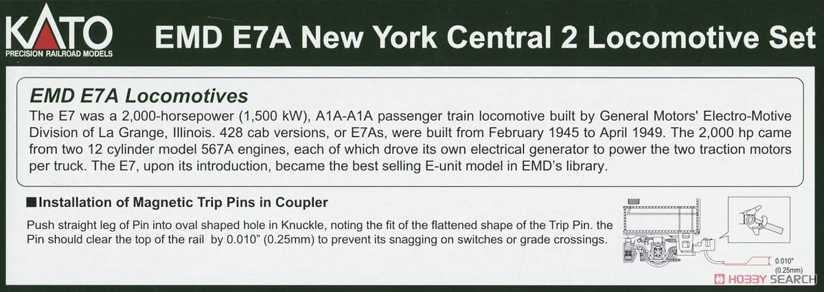 Kato N Scale New York Central E7A 2-Car Set 20th Century Limited Express 10762-2