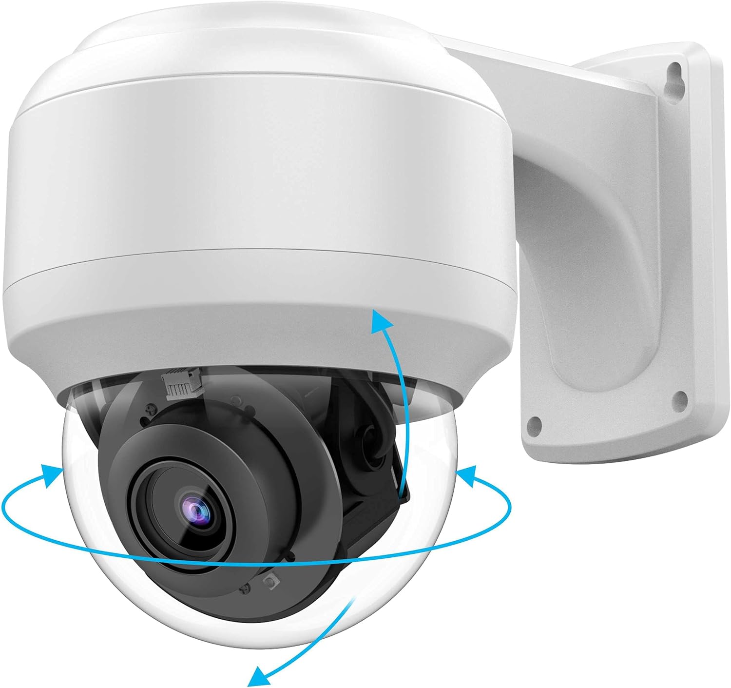 (Compatible for Hikvision) 8MP Outdoor PTZ PoE IP Camera with Audio, 4K Security Speed Dome with Pan Tilt 4X Optical Zoom/2.8~12mm Lens,132ft IR Night Vision, H.265+, IP66 Waterproof,Motion Detection