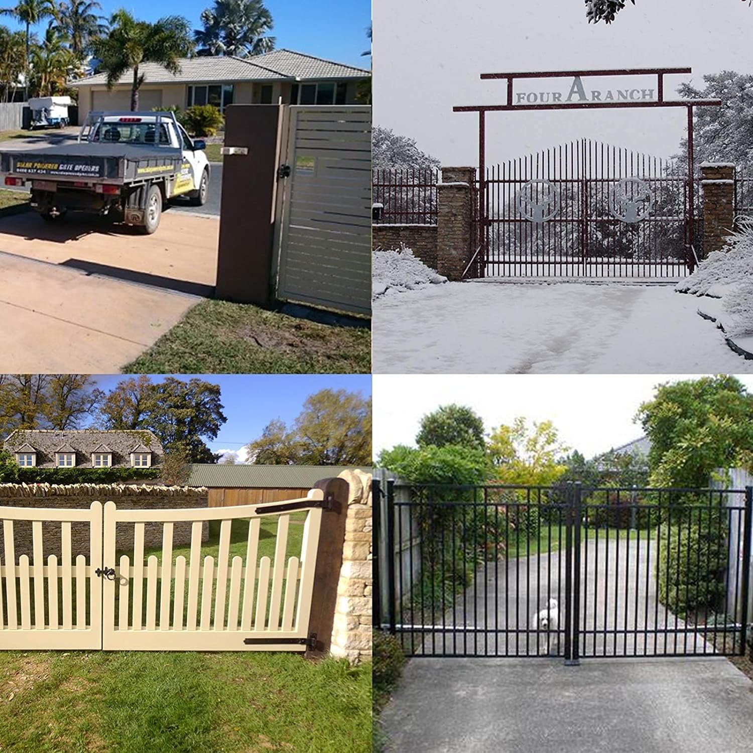 DC HOUSE 24V DC/AC Heavy-Duty Automatic Solar Dual Gate Opener Kit with Keypad + Car Sensor for Swing Gates Up to 16.4 Feet for Fences/Palisades/Agricultural/Driveway Gates | Subcontract Delivery
