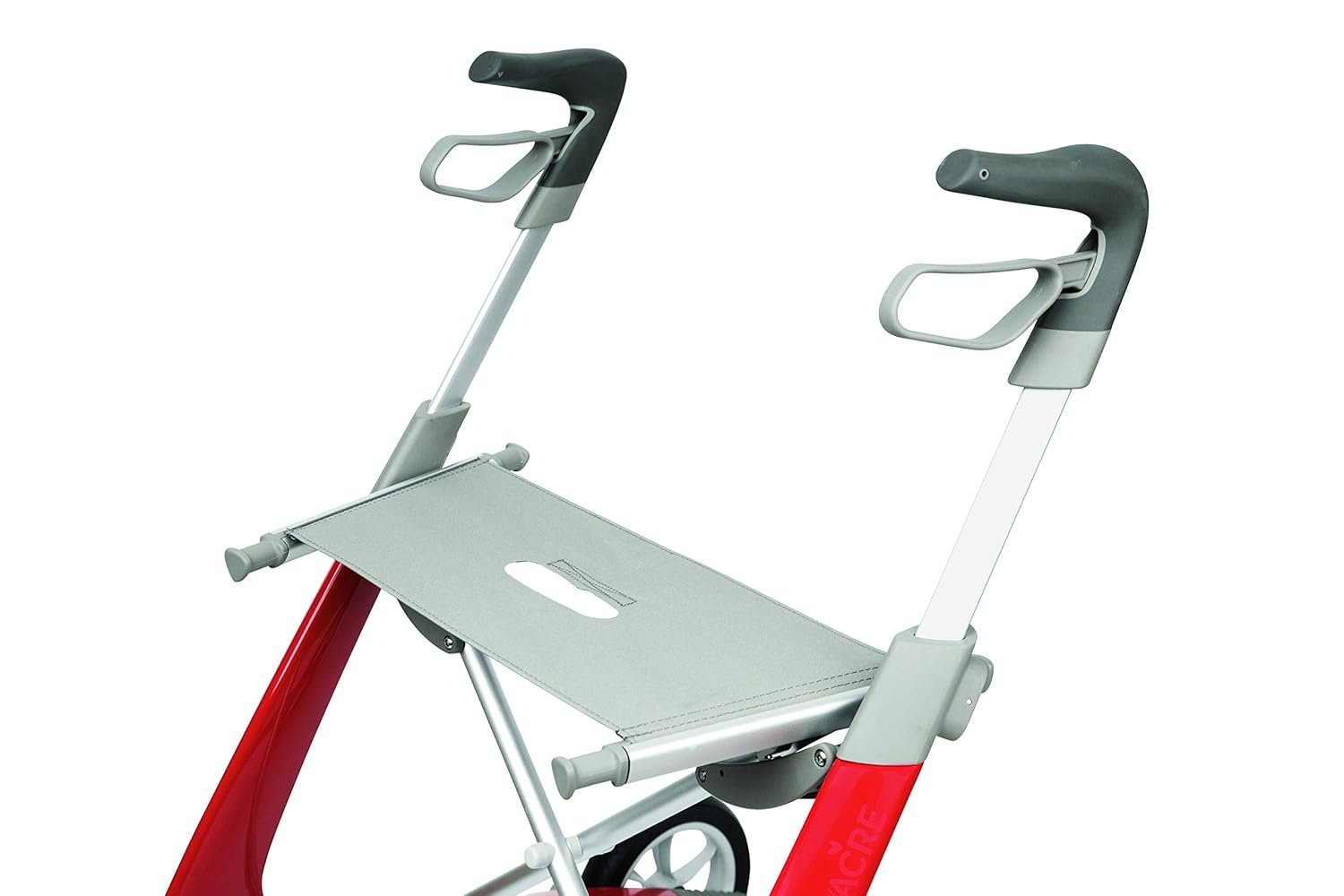 ByACRE Carbon Ultralight Rollator Walker with Organizer Bag, Wide Track, 18.5" x 24" Seat (W x H), Red