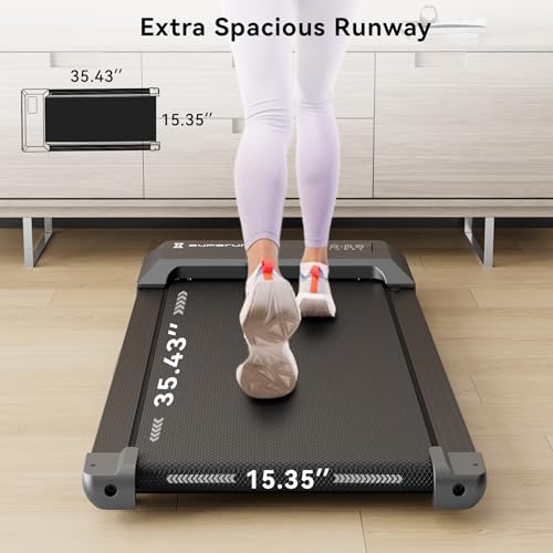 Superun Walking Pad Treadmill,Under Desk Treadmills for Home & Office,Portable 2.5 HP Treadmill with Remote Control&Smart Motion APP,300 Lbs Capacity