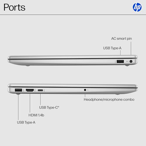 HP 15.6 inch Laptop, HD Touchscreen Display, AMD Ryzen 5 7520U, 8 GB RAM, 512 GB SSD, AMD Radeon Graphics, Windows 11 Home, Natural Silver, 15-fc0499nr