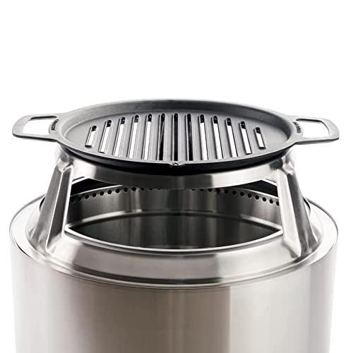 Solo Stove Bonfire Grill Top and Hub, Cast Iron Cooktop with Stainless steel Hub for 8” Elevation, Addition for Bonfire Fire Pit, Weight: 20 lbs, Diameter: 17.5"