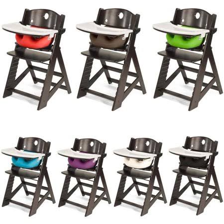 Keekaroo Height Right High Chair Espresso with Infant Insert and Tray in Cherry