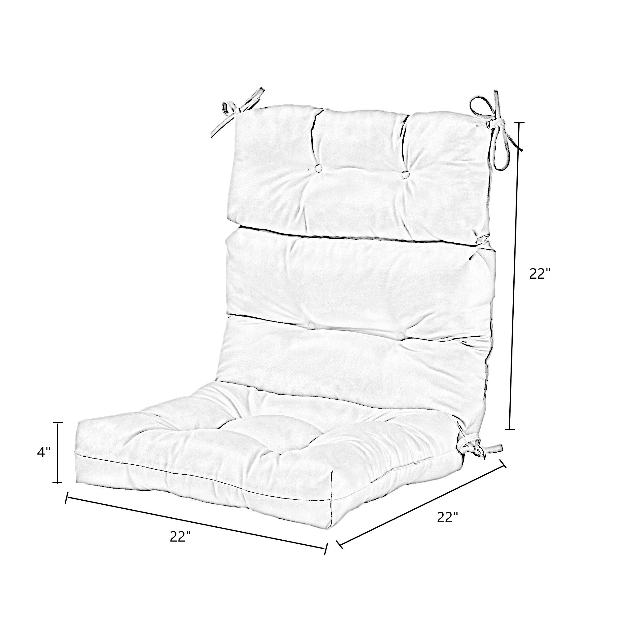 Sapphire Stripe 44 x 22 in. Outdoor High Back Chair Cushion (set of 2) by Greendale Home Fashions