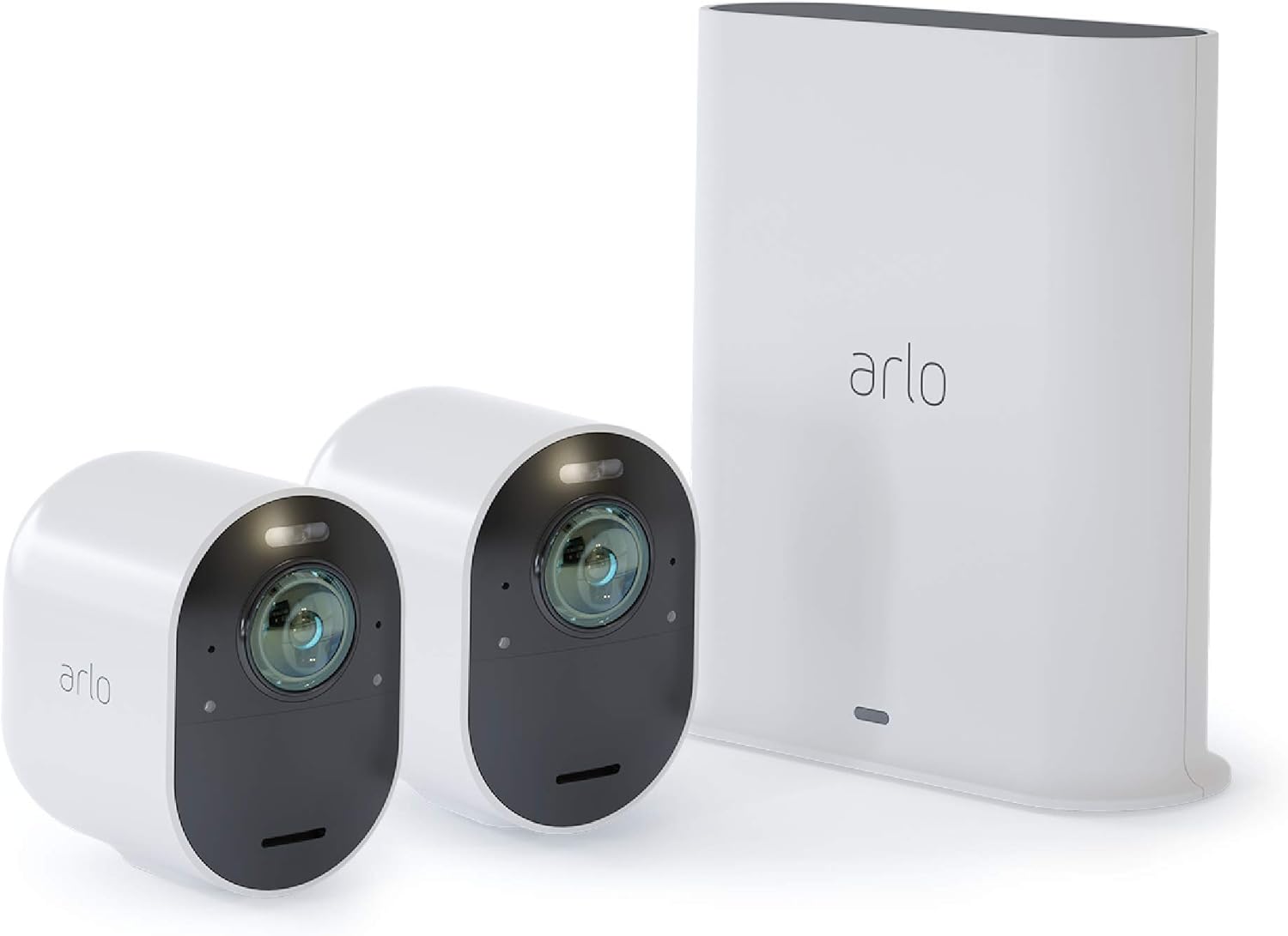Arlo Ultra - 4K UHD Wire-Free Security 3 Camera System | Indoor/Outdoor with Color Night Vision, 180° View, 2-Way Audio, Spotlight, Siren | Compatible with Alexa and Homekit | (VMS534) (Renewed)