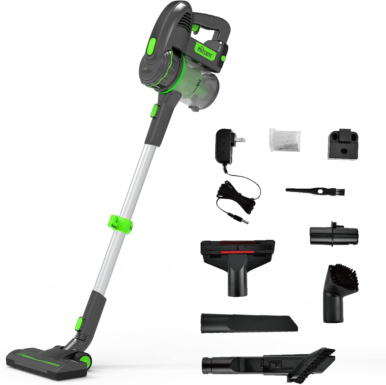 Mitcent Cordless Stick Vacuum Cleaner 17Kpa 1650W High Efficiency Brushless Motor, Lightweight Vacuum Cleaner, MT2002A